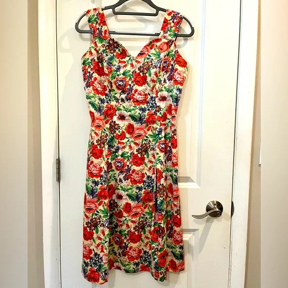 Peterman Dresses J Peterman Floral Garden Cotton Dress